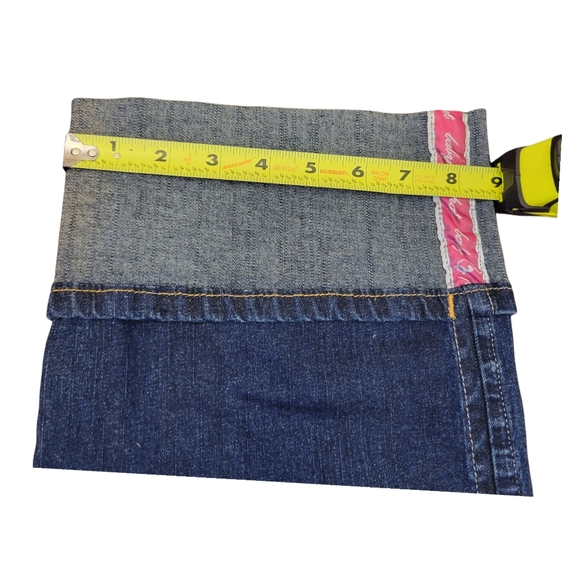 Baby Phat Adjustable Wide Cuffed Dark Denim Jeans Junior Size 11 - Picture 5 of 9